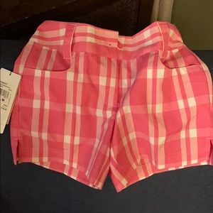 Pink & White plaid adidas casual/golf shorts M